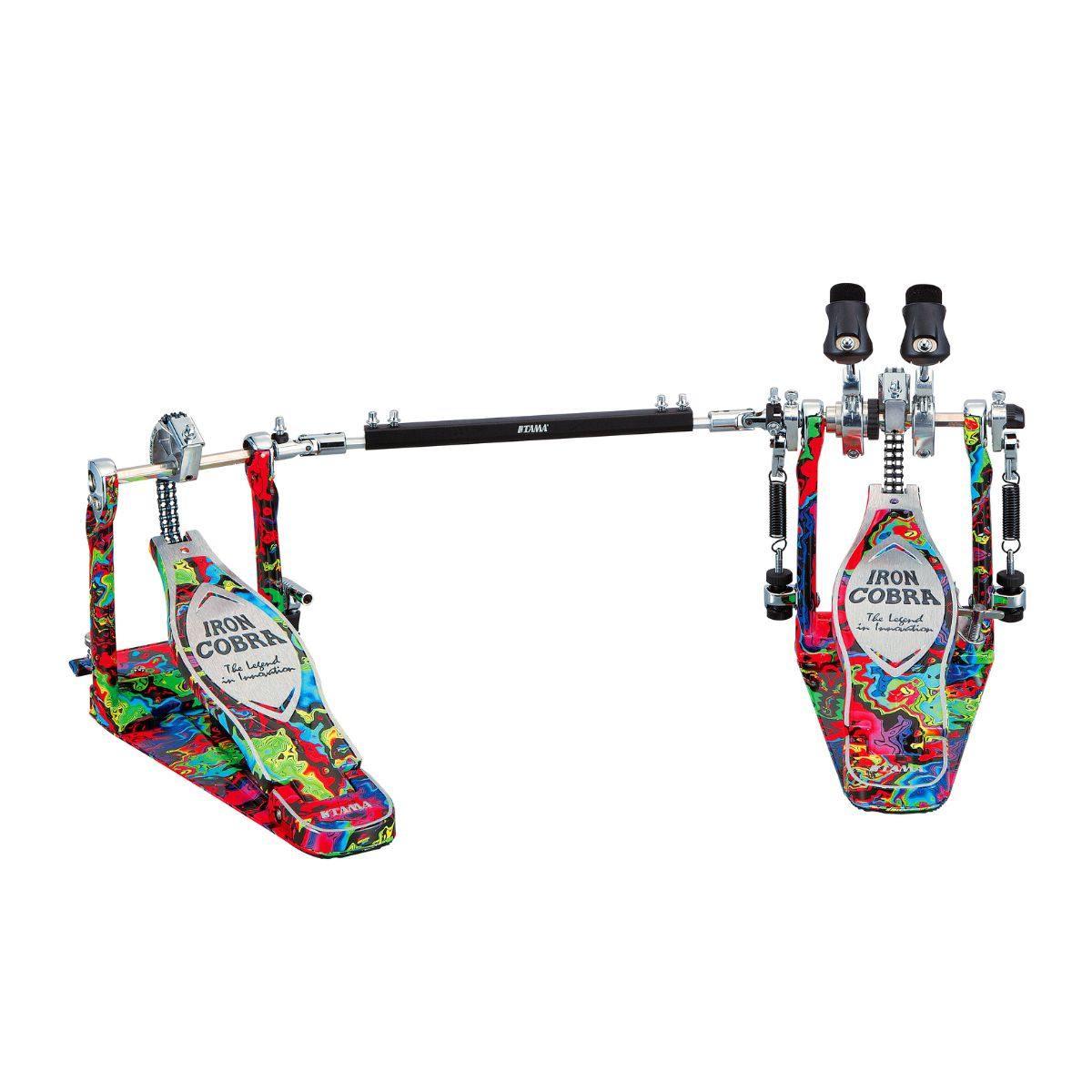 TAMA HP900RWMPR 50th Limited Iron Cobra Marble Psychedelic Rainbow Rolling Glide Doppio Pedale