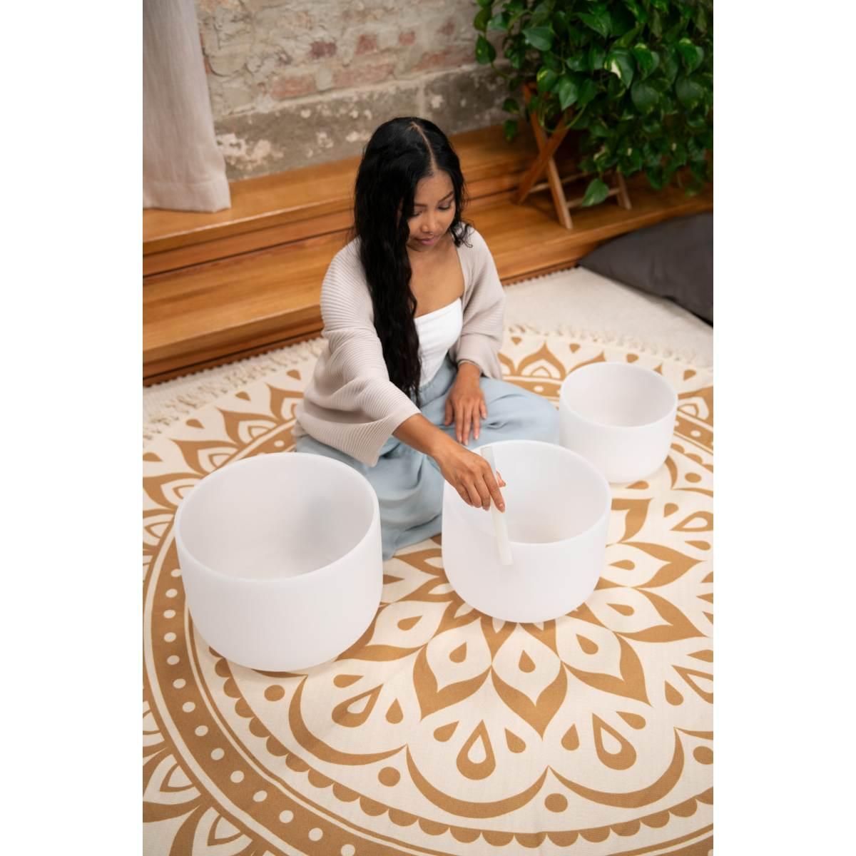 SONIC ENERGY CSBSETGEC Set di campane in cristallo da 3 pezzi G4 / E4 / C4 432 Hz