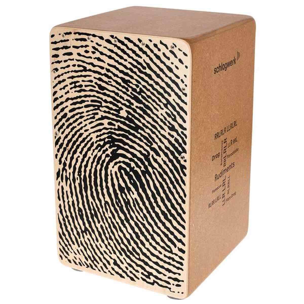 Schlagwerk cp82 cajon in betulla con stampa fingerprint