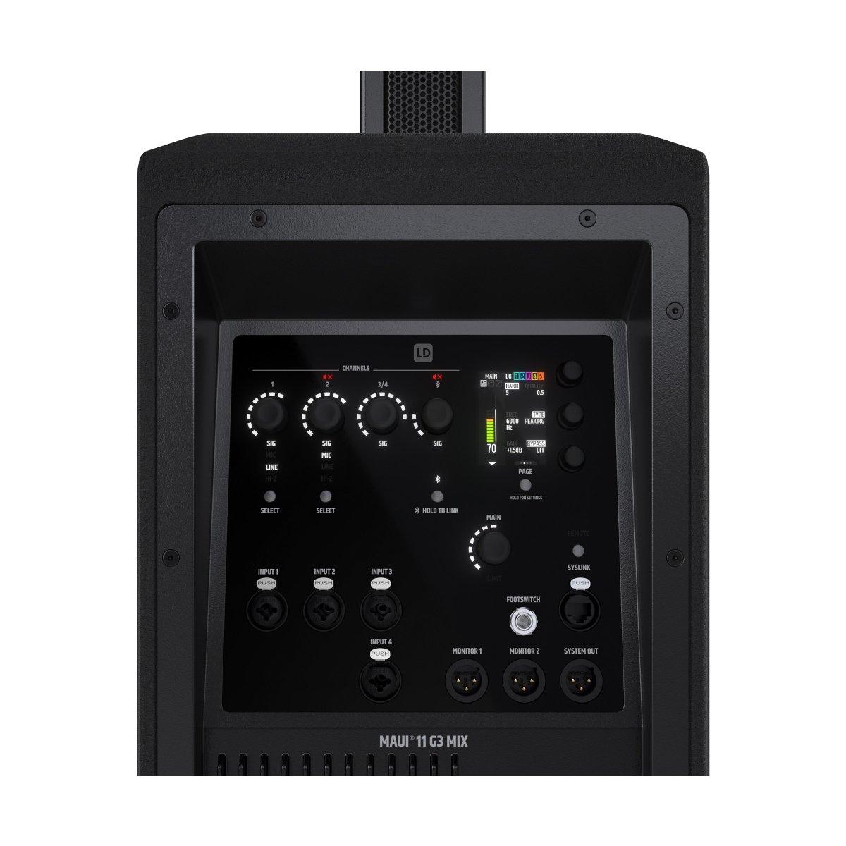 LD SYSTEMS MAUI 11 G3 MIX - PA a colonna, portatile, cardioide, con mixer digitale, nero