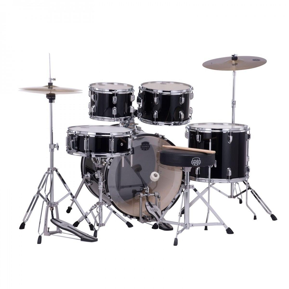 Mapex cm5044ftcdk comet fusion 5 pezzi dark black con piatti cassa 20