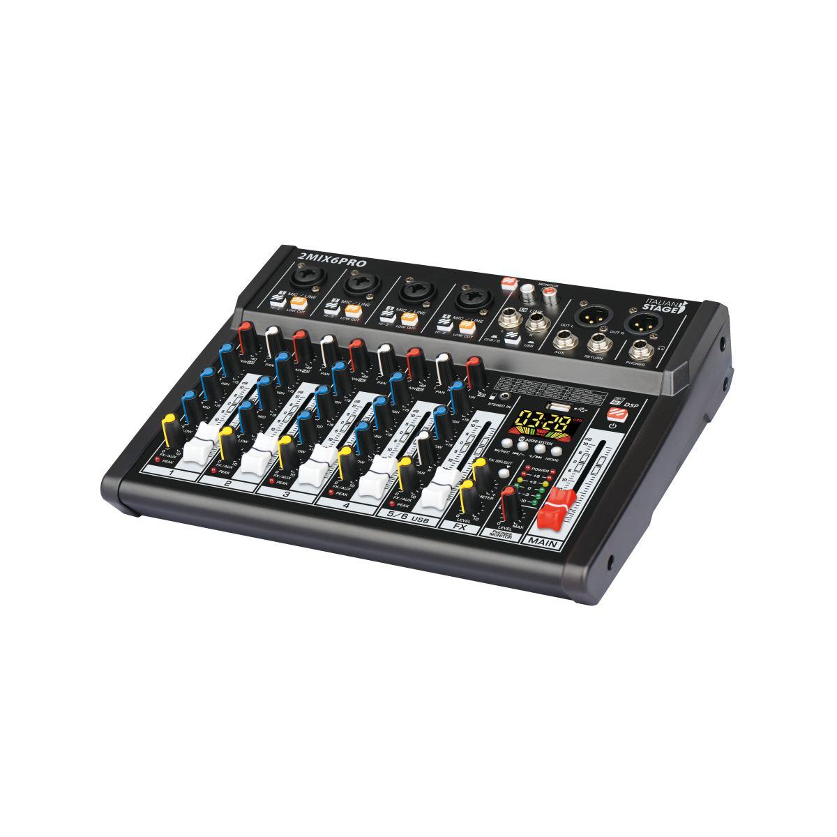Italian stage 2mix6pro mixer analogico 6 canali