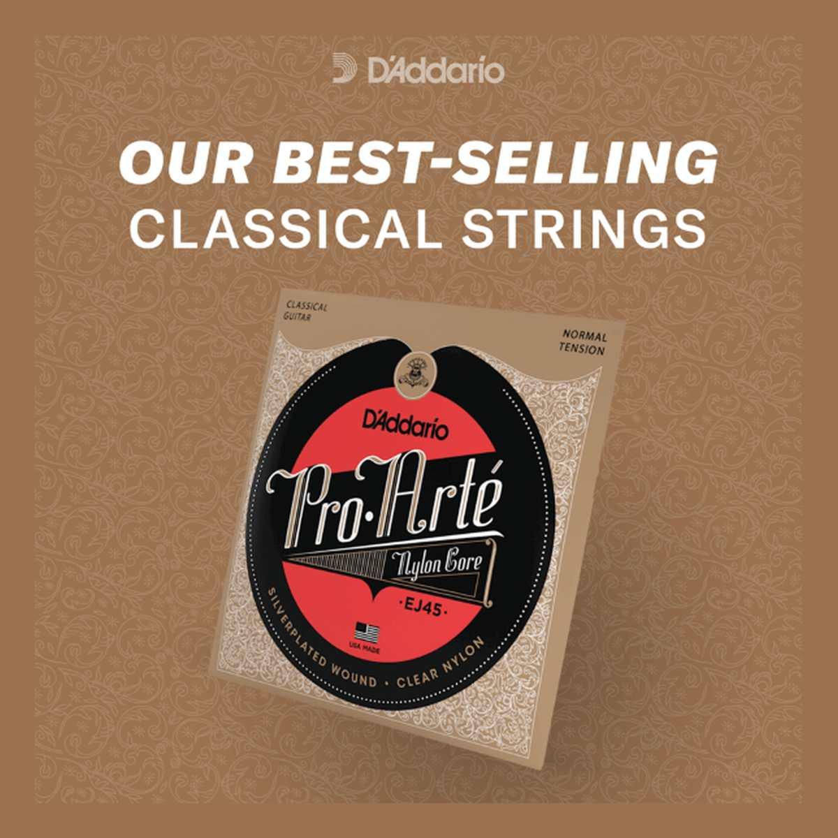 D'addario ej45 pack 3 mute di corde per chitarra classica