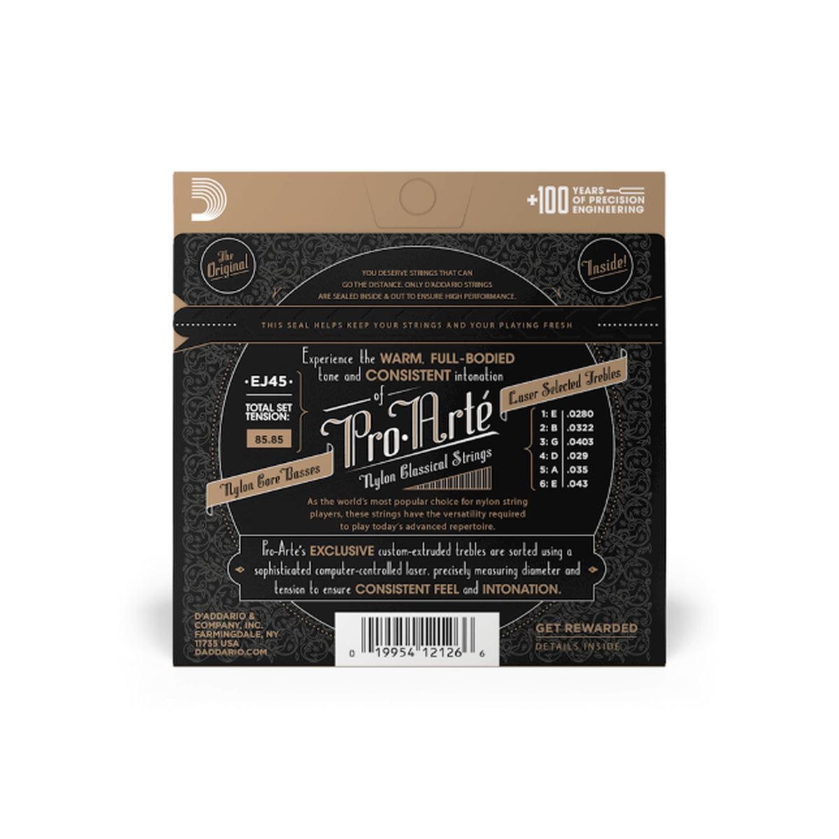 D'addario ej45 pack 3 mute di corde per chitarra classica