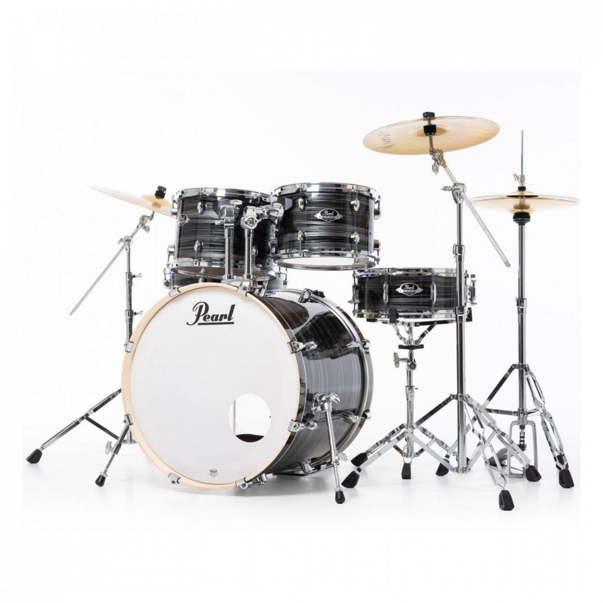 Pearl export exx725sbr/c778 graphite silver twist batteria acustica completa di piatti e hardware 22