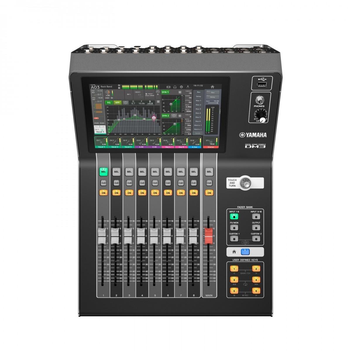 Yamaha dm3 dante mixer digitale 16 canali con 9 fader motorizzati con dante