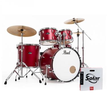 PEARL RS525SBC/C747 ROADSHOW PLUS MATTE RED BATTERIA ACUSTICA CASSA 22" COMPLETA DI PIATTI SABIAN