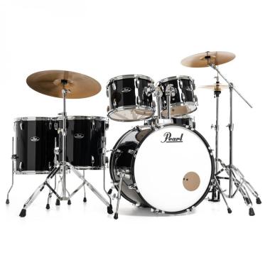 Pearl rs526sbc/c31 jet black roadshow plus batteria acustica 6 pezzi con hardware e 3 piatti sabian