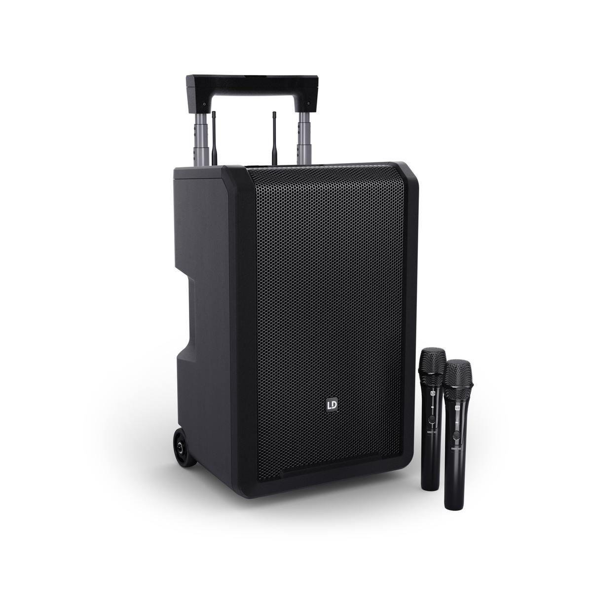 LD SYSTEMS ANNY 10 HHD 2 B6 - Altoparlante PA Bluetooth da 10" con batteria ricaricabile, mixer e 2 radiomicrofoni