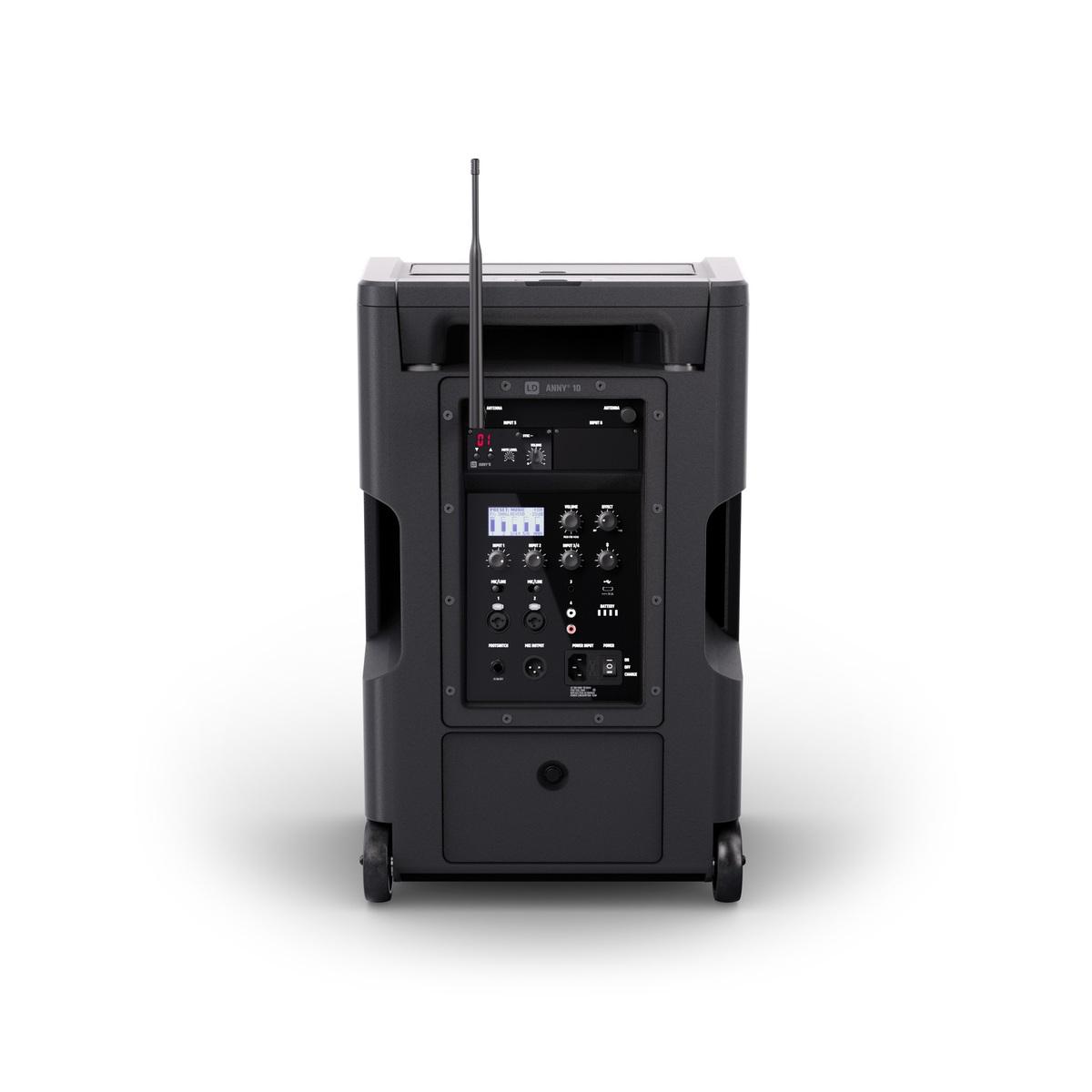 LD SYSTEMS ANNY 10 HHD B8 - Altoparlante PA Bluetooth da 10" con batteria ricaricabile, mixer e 1 radiomicrofono