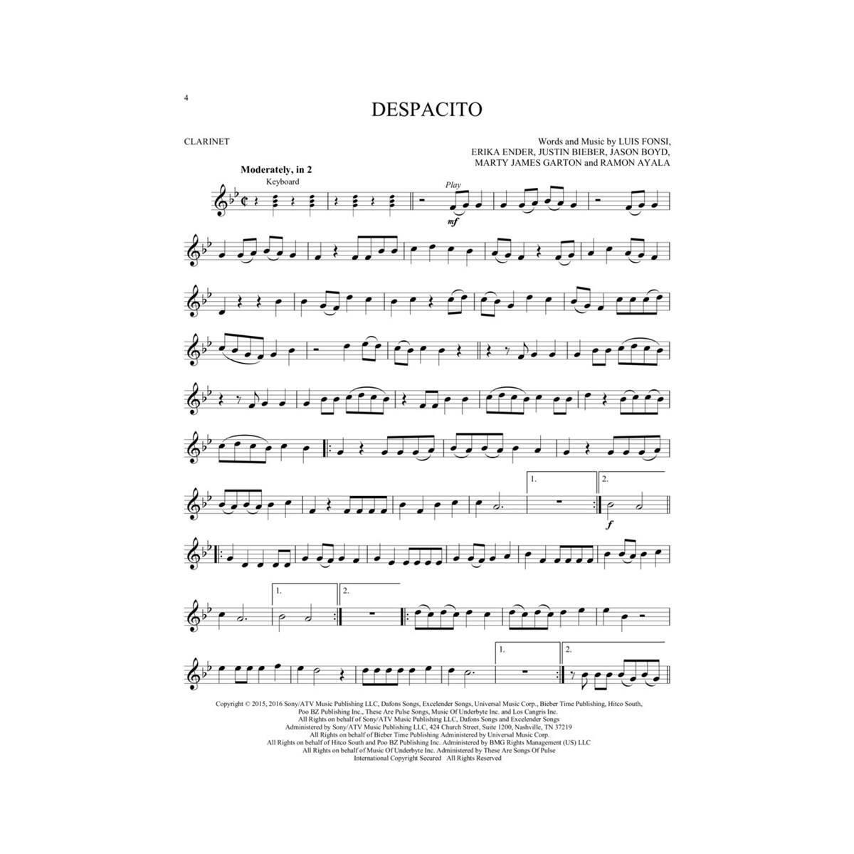 12 pop hits per clarinetto