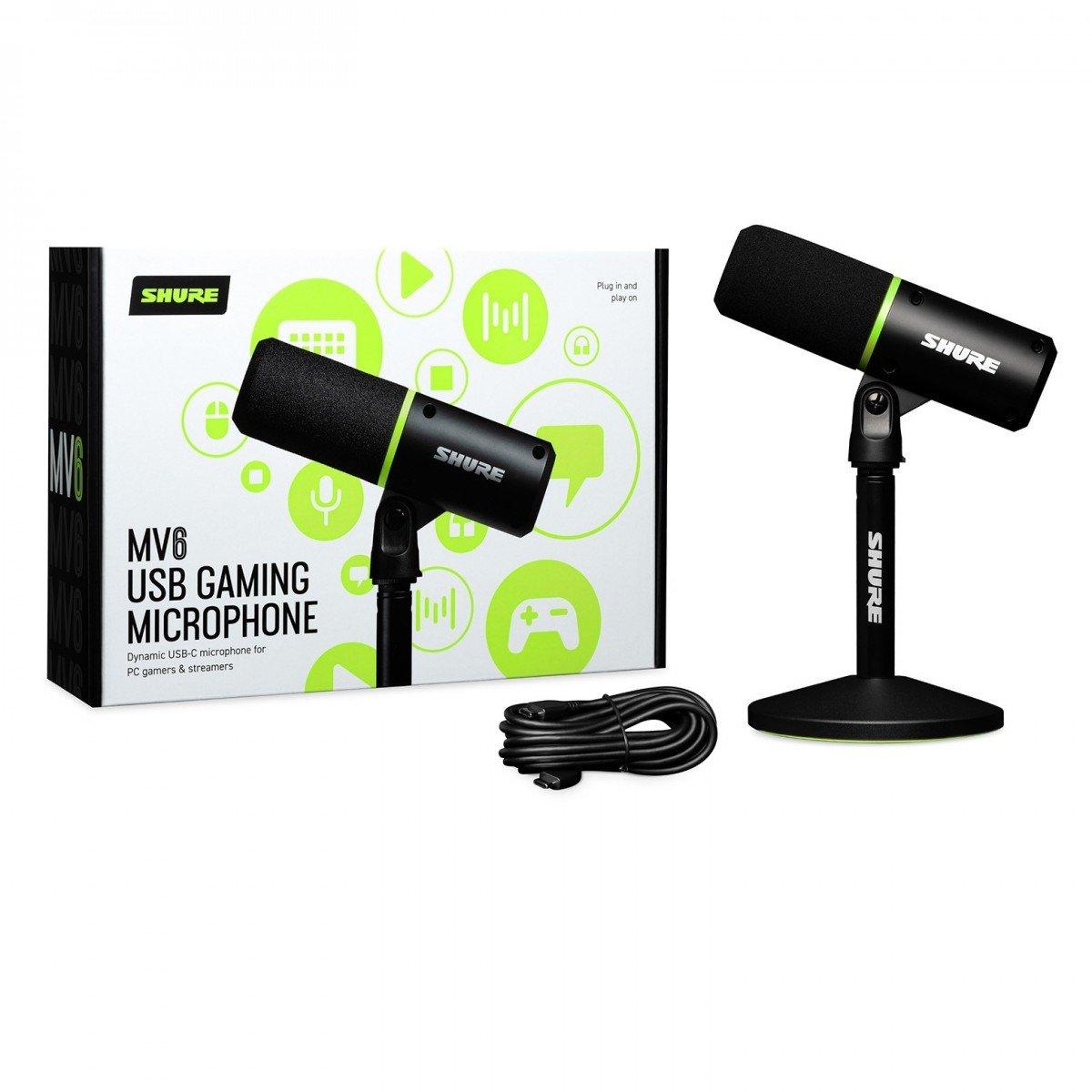 Shure mv6 microfono dinamico usb-c per live streaming