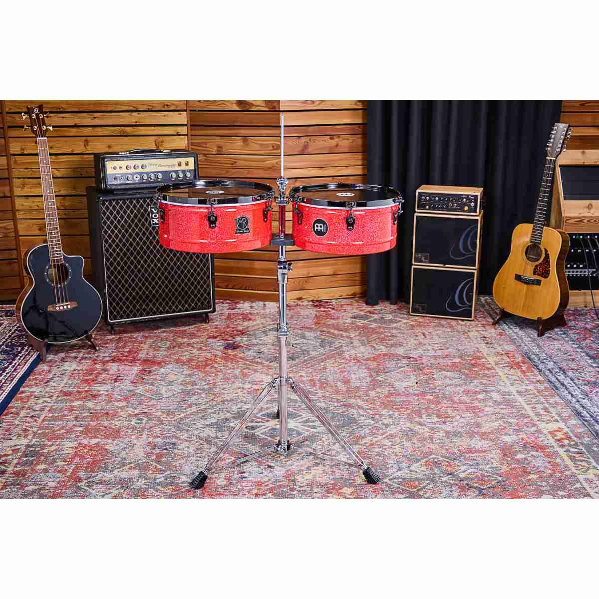 MEINL MR1415 Manolito Rodriguez Signature Timbales 14 & 15 Atomic Red