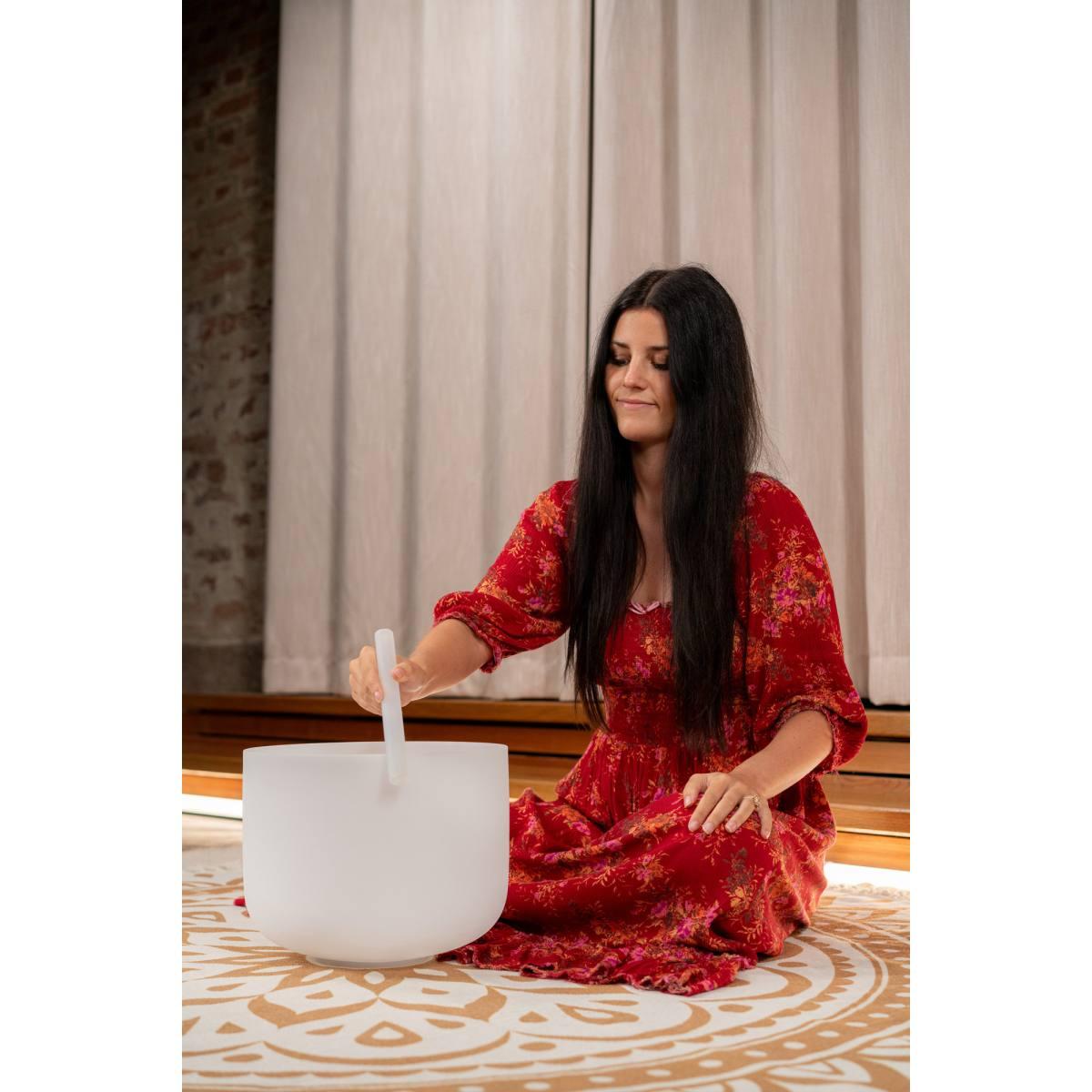 SONIC ENERGY CSBM12G3 Campana di cristallo da 12", nota Sol3, 440 Hz, chakra della gola