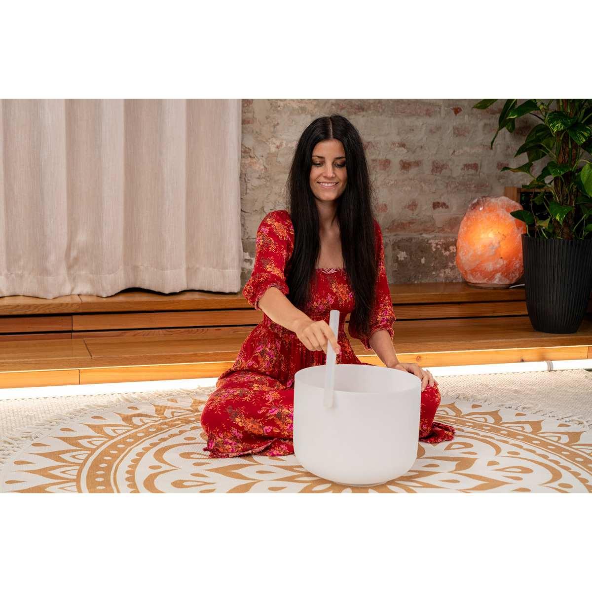 SONIC ENERGY CSBM12G3 Campana di cristallo da 12", nota Sol3, 440 Hz, chakra della gola