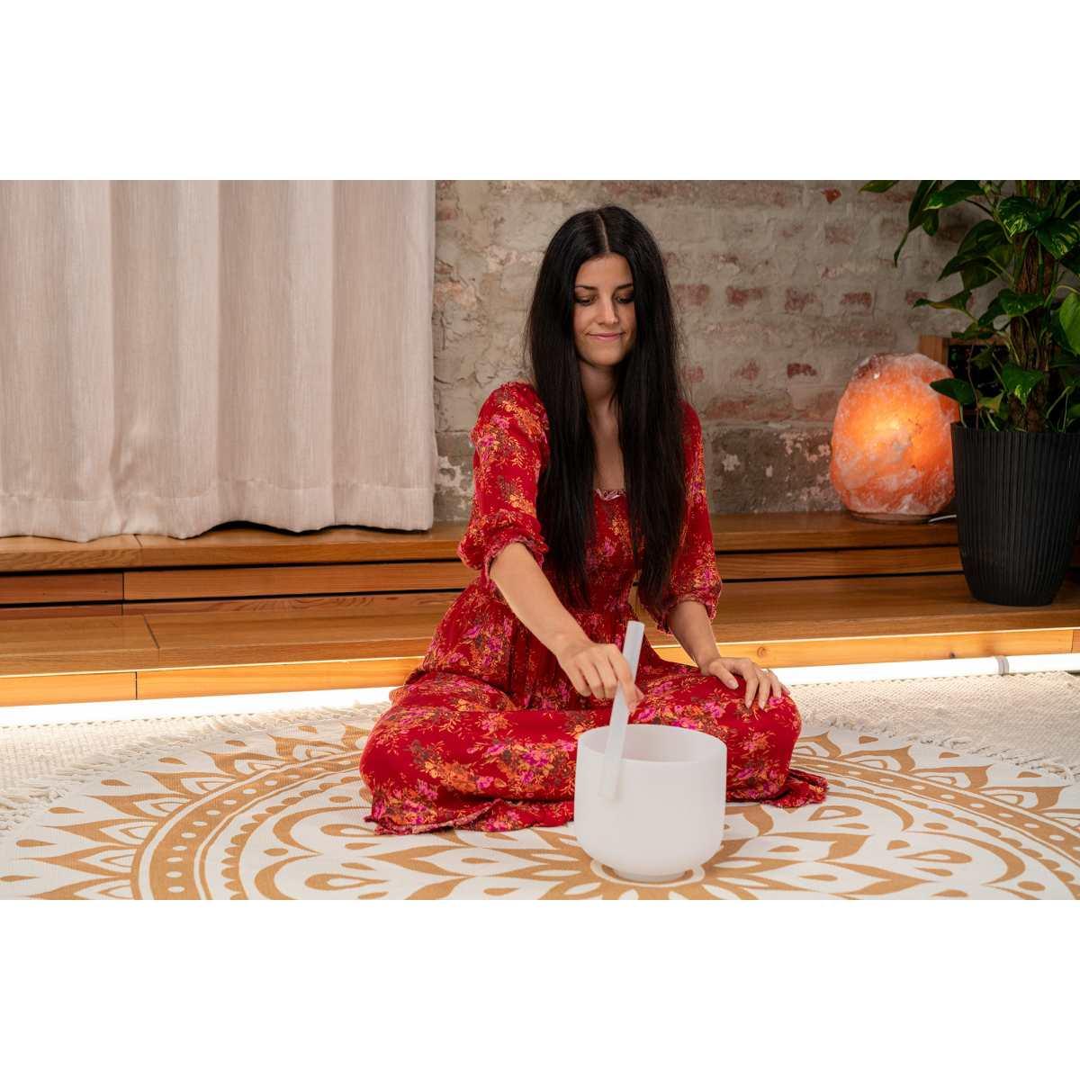 SONIC ENERGY CSB8C5 Camapana di cristallo da 8", nota C5, 432 Hz, chakra della radice