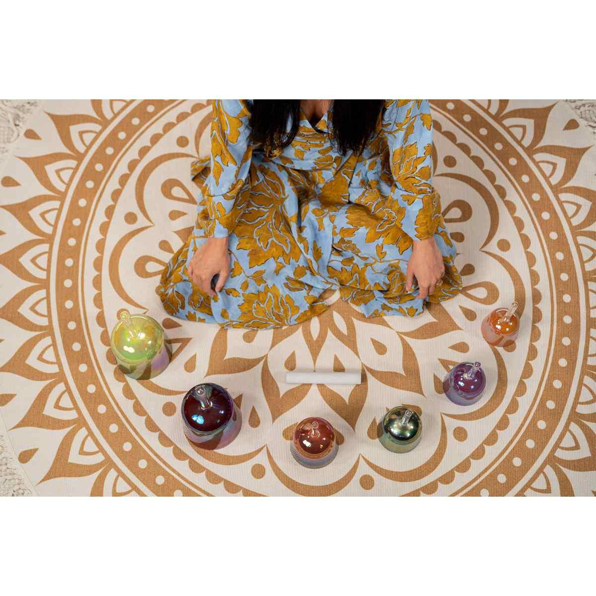 SONIC ENERGY ESOLCSBSET Set di campane tibetane in cristallo Essence Solfeggio da 6 pezzi