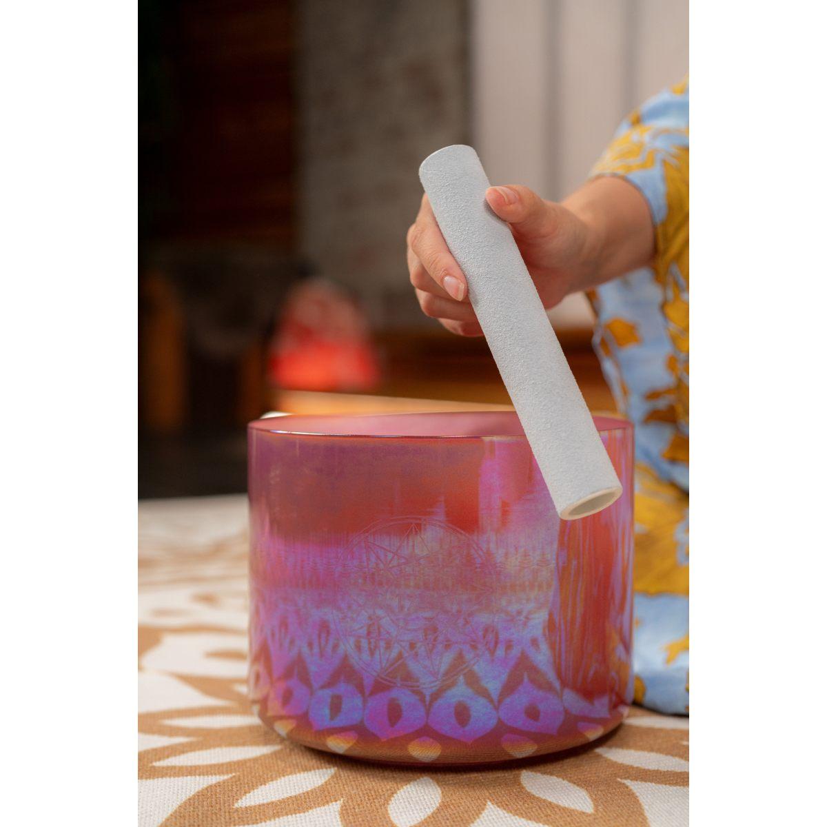 SONIC ENERGY ESOLCSB174 Campana tibetana in cristallo Essence Solfeggio da 8" 174 Hz, Brandy Rose