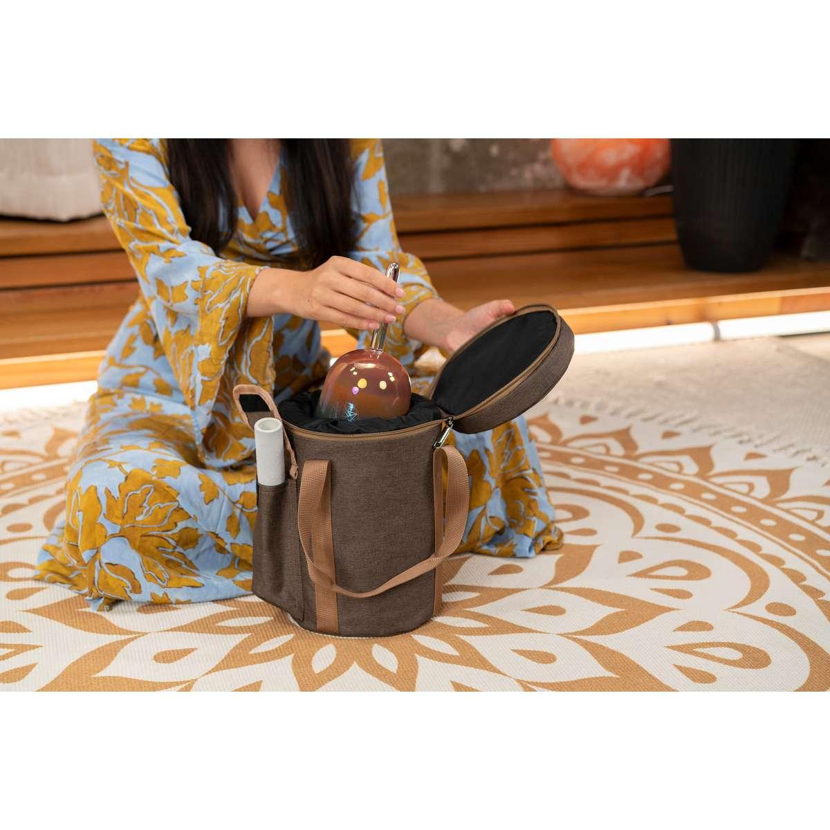 SONIC ENERGY ESOLCSB528 Campana tibetana in cristallo Essence Solfeggio da 4,5" Mi 528 Hz, Sunrise Blue