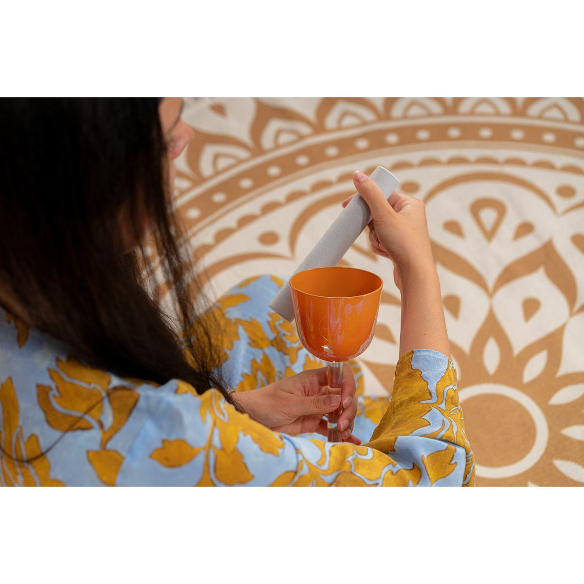 SONIC ENERGY ESOLCSB852 Campana tibetana in cristallo Essence Solfeggio da 3,75" La 852 Hz, Mango Mojito