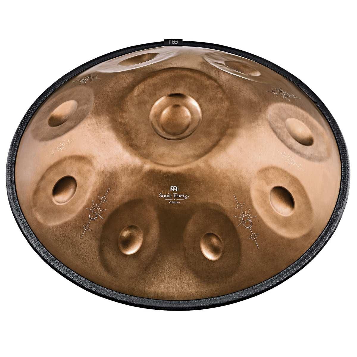 SONIC ENERGY HPSTL93CU Handpan sensoriale acciaio inossidabile Bb2 Amara 9 note 432 Hz rame vintage design inciso