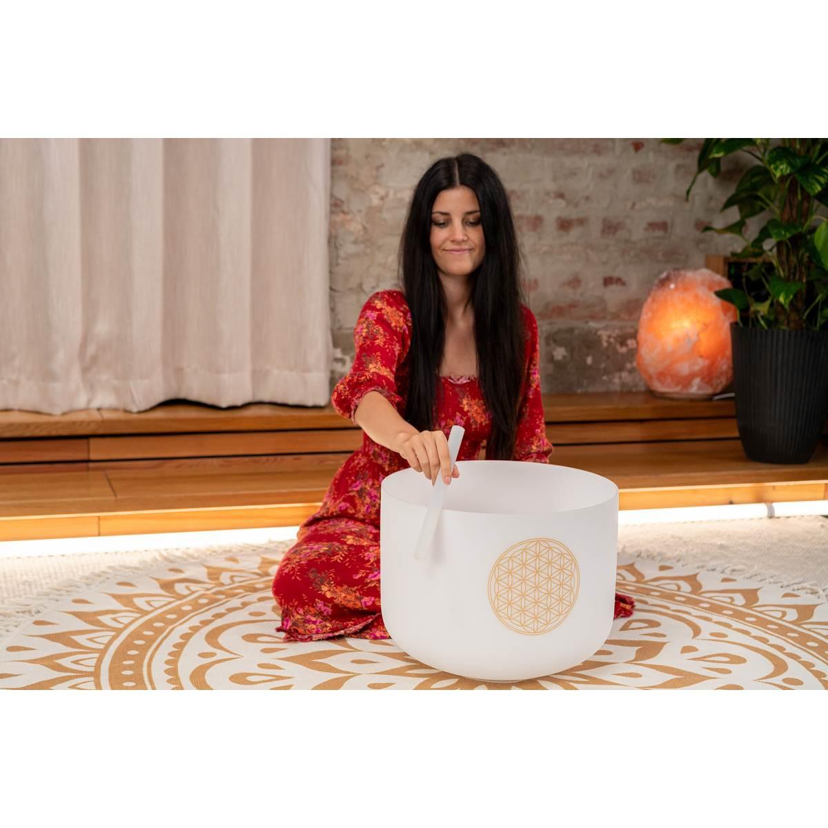 SONIC ENERGY PCSB16FOL Campana di cristallo tibetana Fiore della vita da 16" 128 Hz / C3