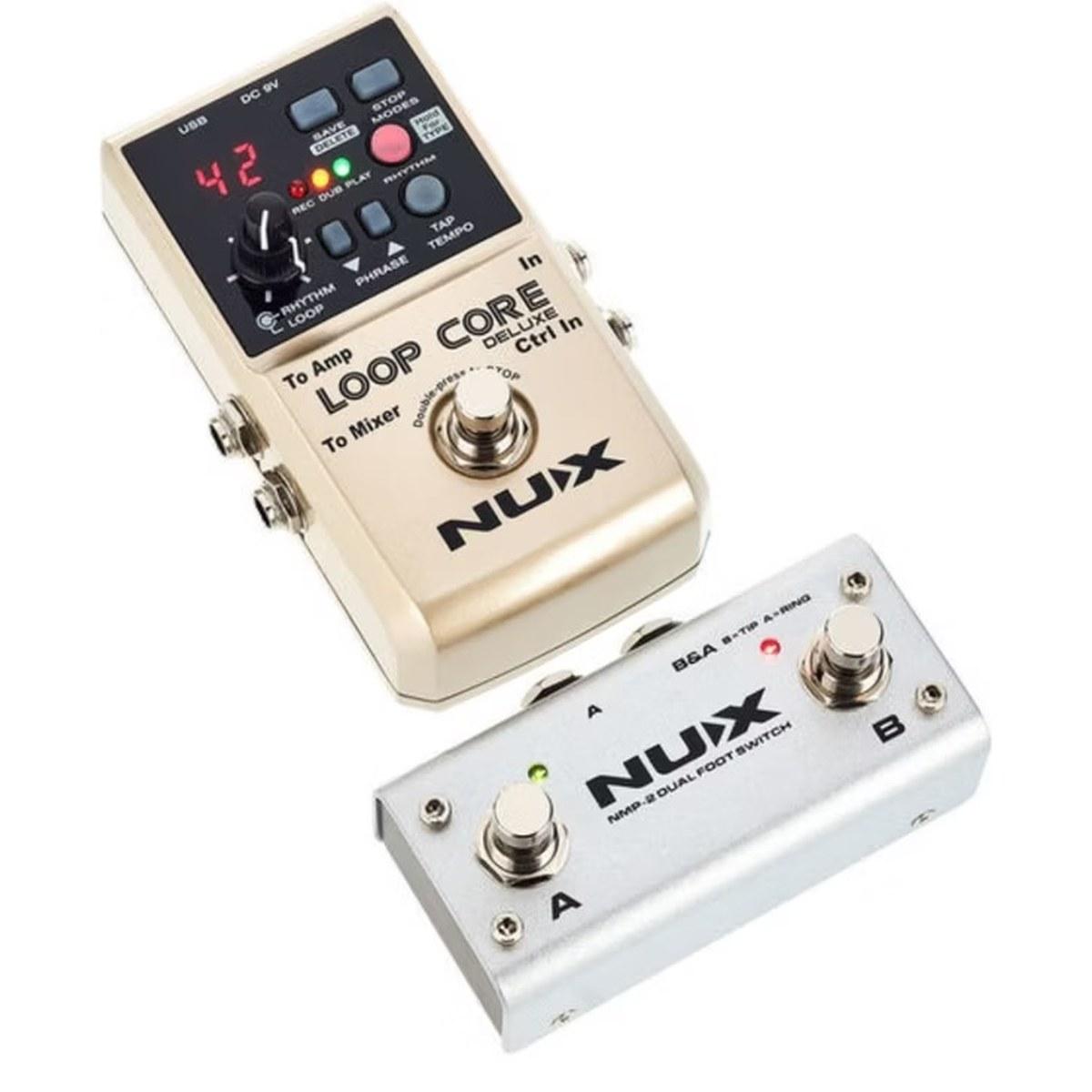 Nux loop core deluxe bundle kit effetto looper a pedale + doppio footswitch