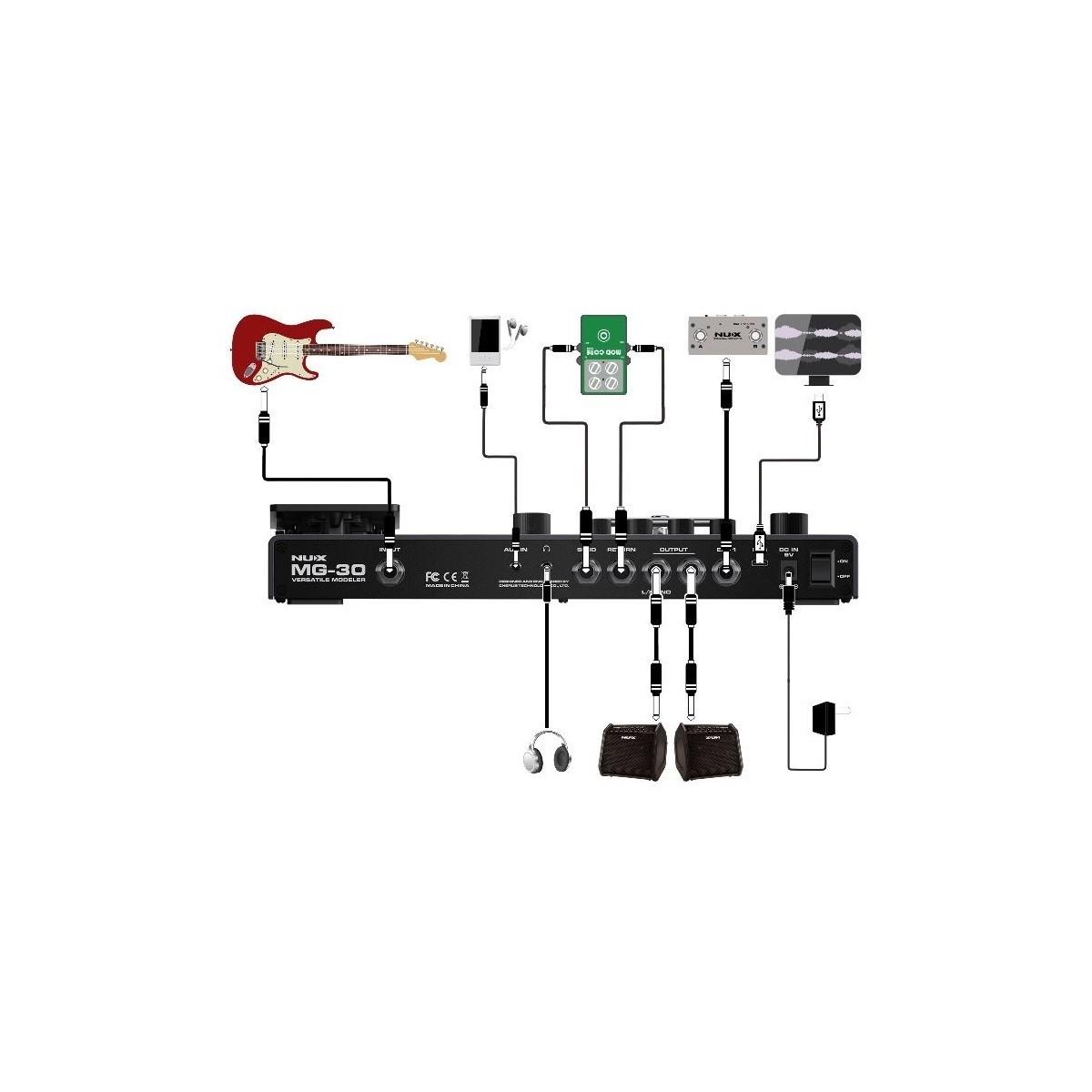 Nux mg-30 pedaliera modeler per chitarra/basso