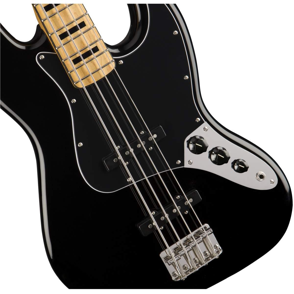 Fender classic vibes '70s jazz bass mn bpg black basso elettrico 4 corde