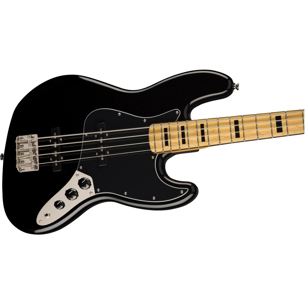 Fender classic vibes '70s jazz bass mn bpg black basso elettrico 4 corde