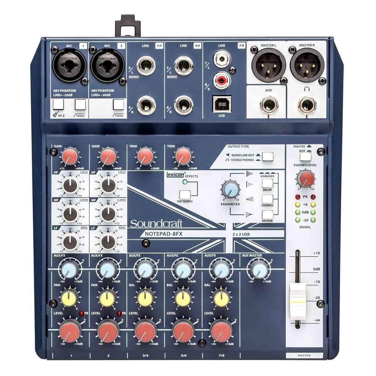 Soundcraft notepad 8fx mixer analogico usb 8 canali