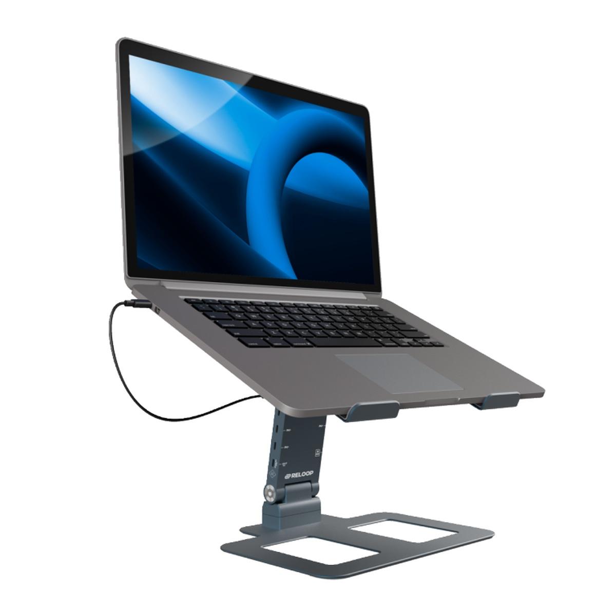 Reloop Stand Hub Pro Supporto Laptop DJ con Hub USB-C Integrato