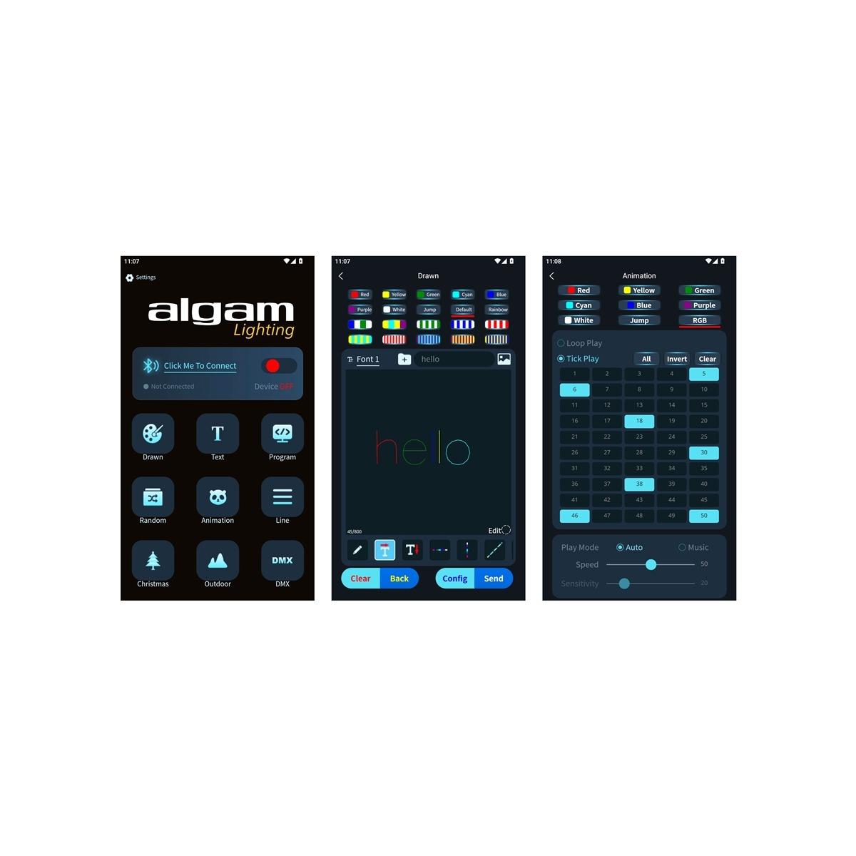 Algam lighting spectrum 1500 rgb+ laser a batteria