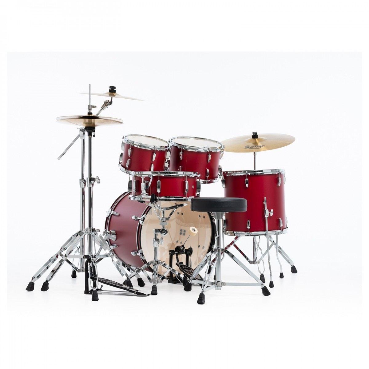 PEARL ROADSHOW PLUS RS505BC/C474 MATTE RED BATTERIA ACUSTICA CASSA 20"+ HARDWARE E PIATTI SABIAN