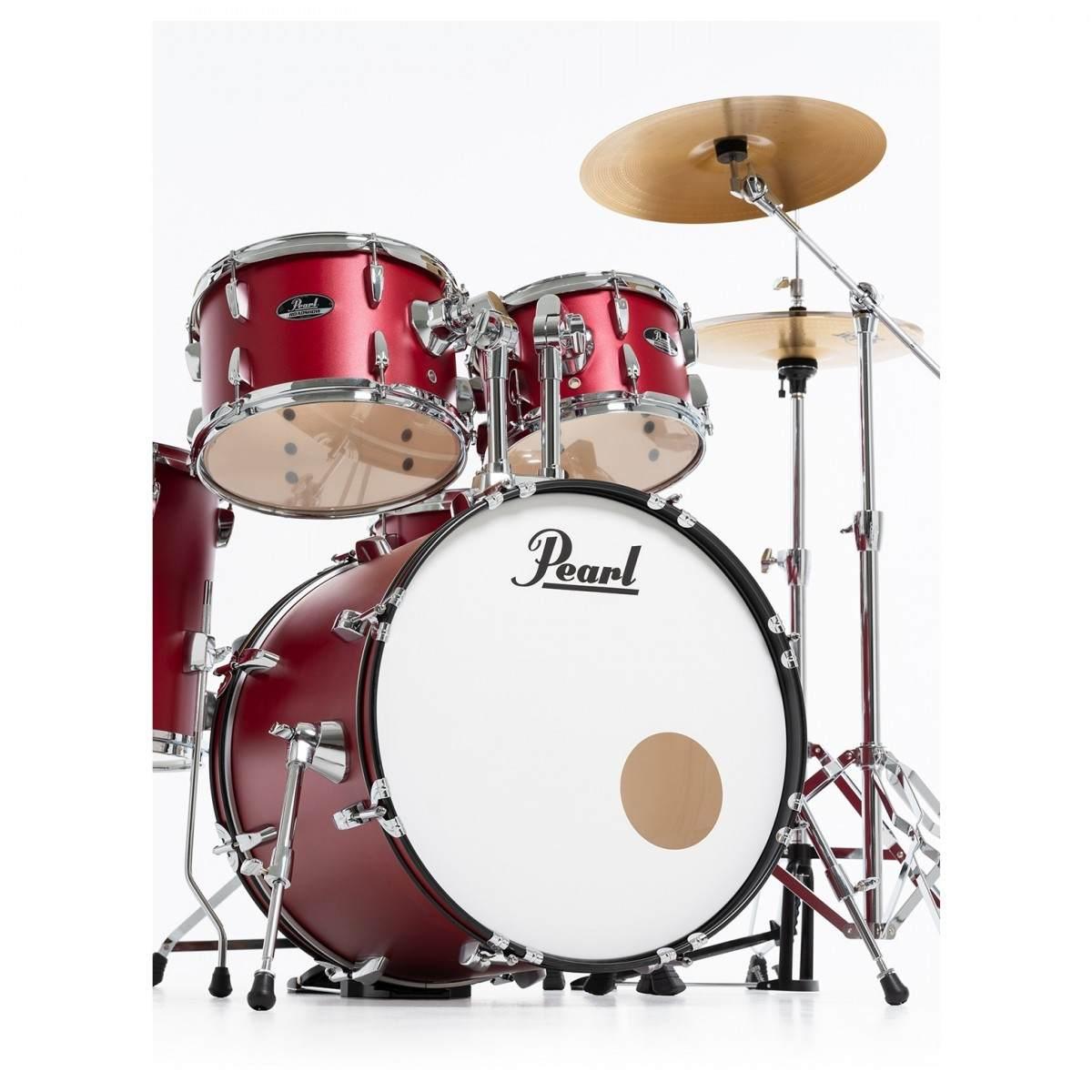 PEARL ROADSHOW PLUS RS505BC/C474 MATTE RED BATTERIA ACUSTICA CASSA 20"+ HARDWARE E PIATTI SABIAN