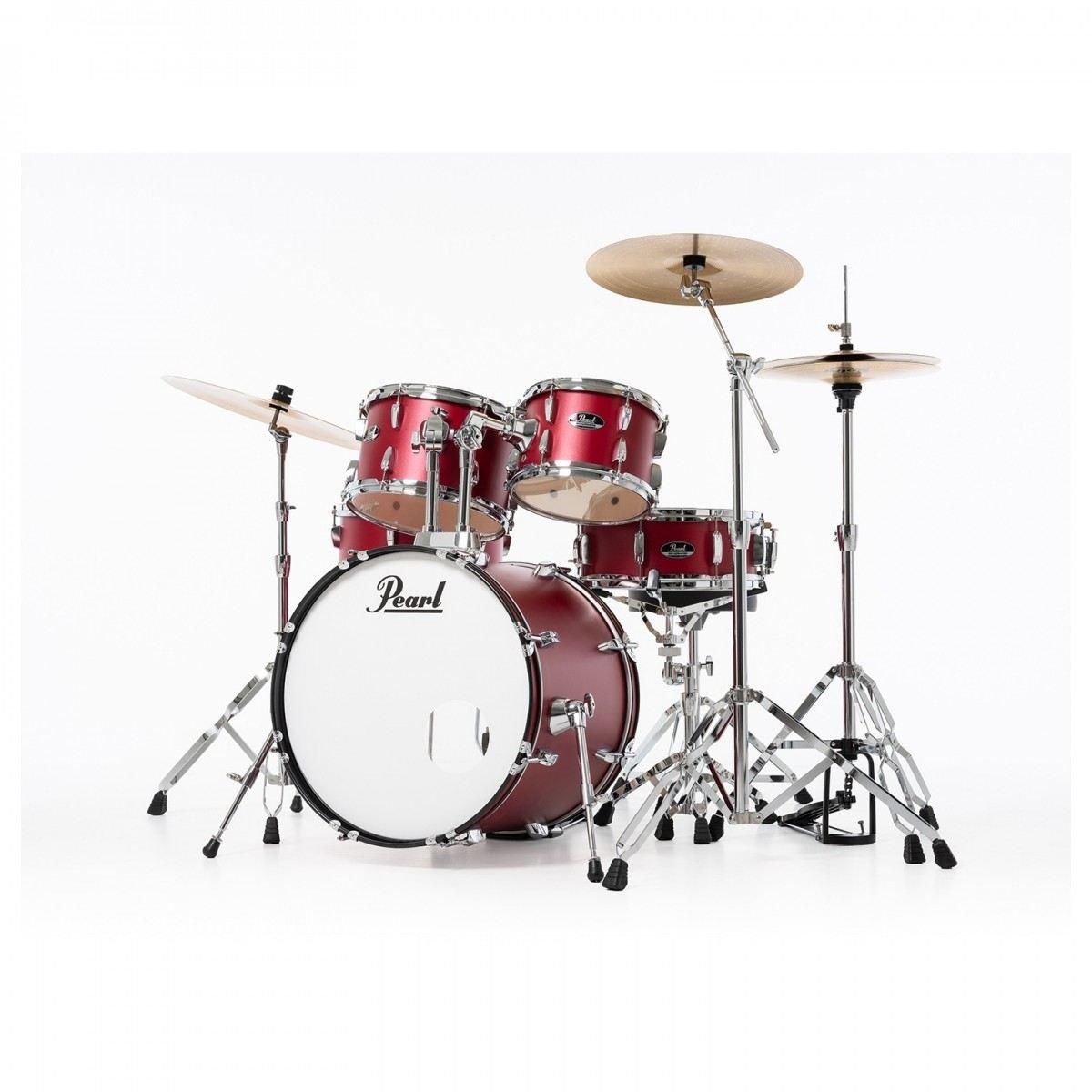 PEARL ROADSHOW PLUS RS505BC/C474 MATTE RED BATTERIA ACUSTICA CASSA 20"+ HARDWARE E PIATTI SABIAN