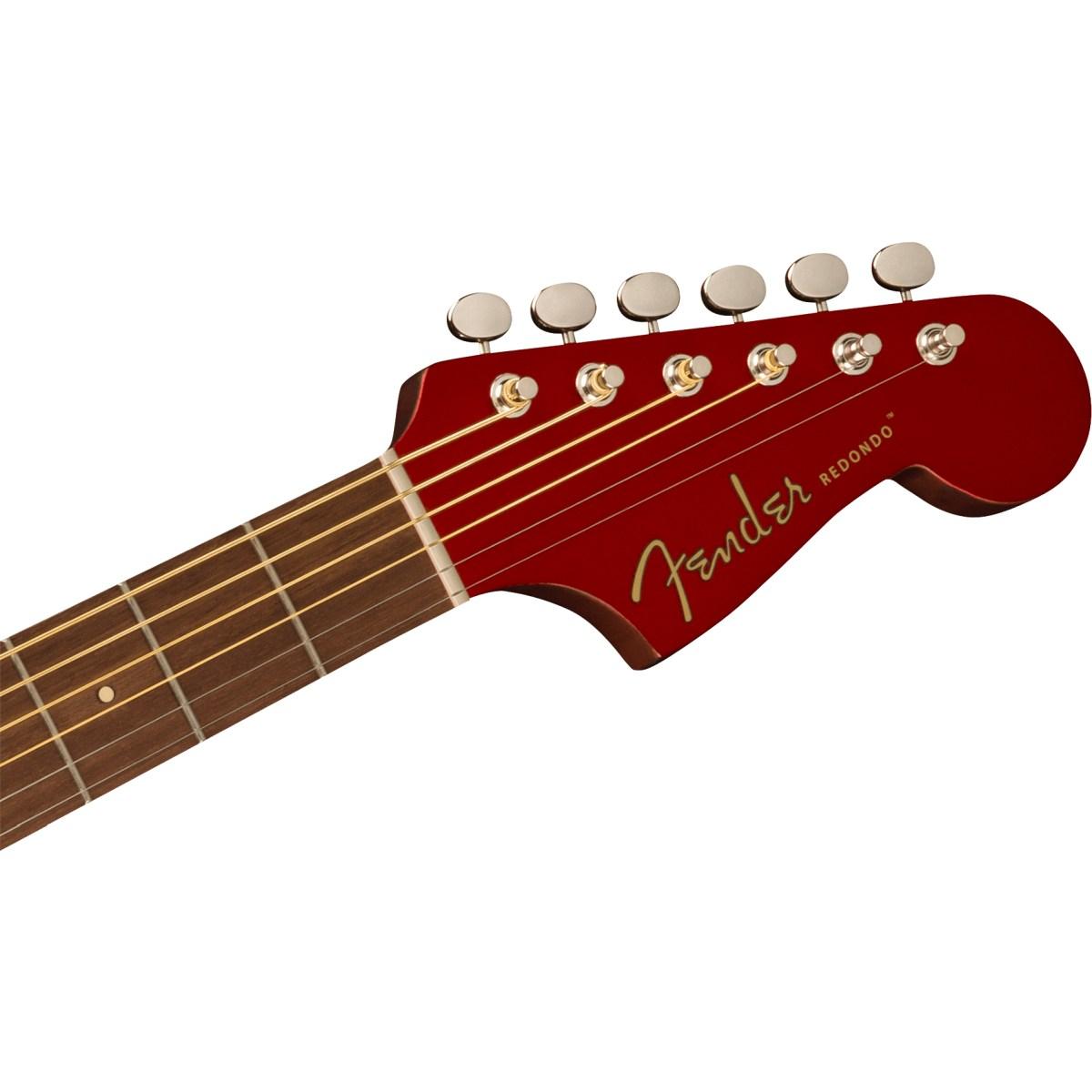 Fender redondo player wn candy apple red chitarra acustica elettrificata