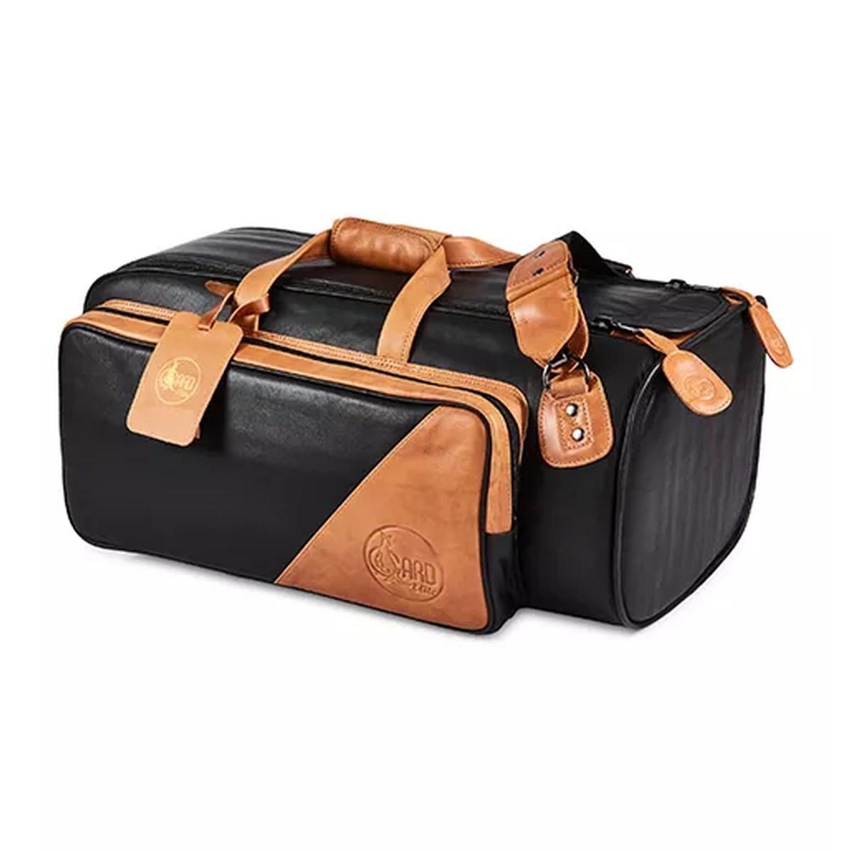 Gard 17 elk elite custodia per tromba e flicorno in pelle nera con inserti marroni