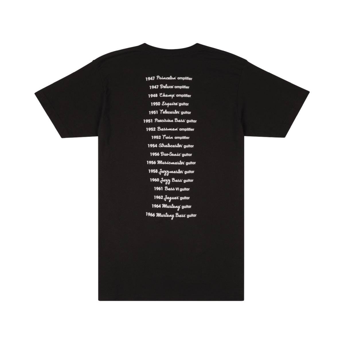 Fender t shirt logo date back tee black (l)