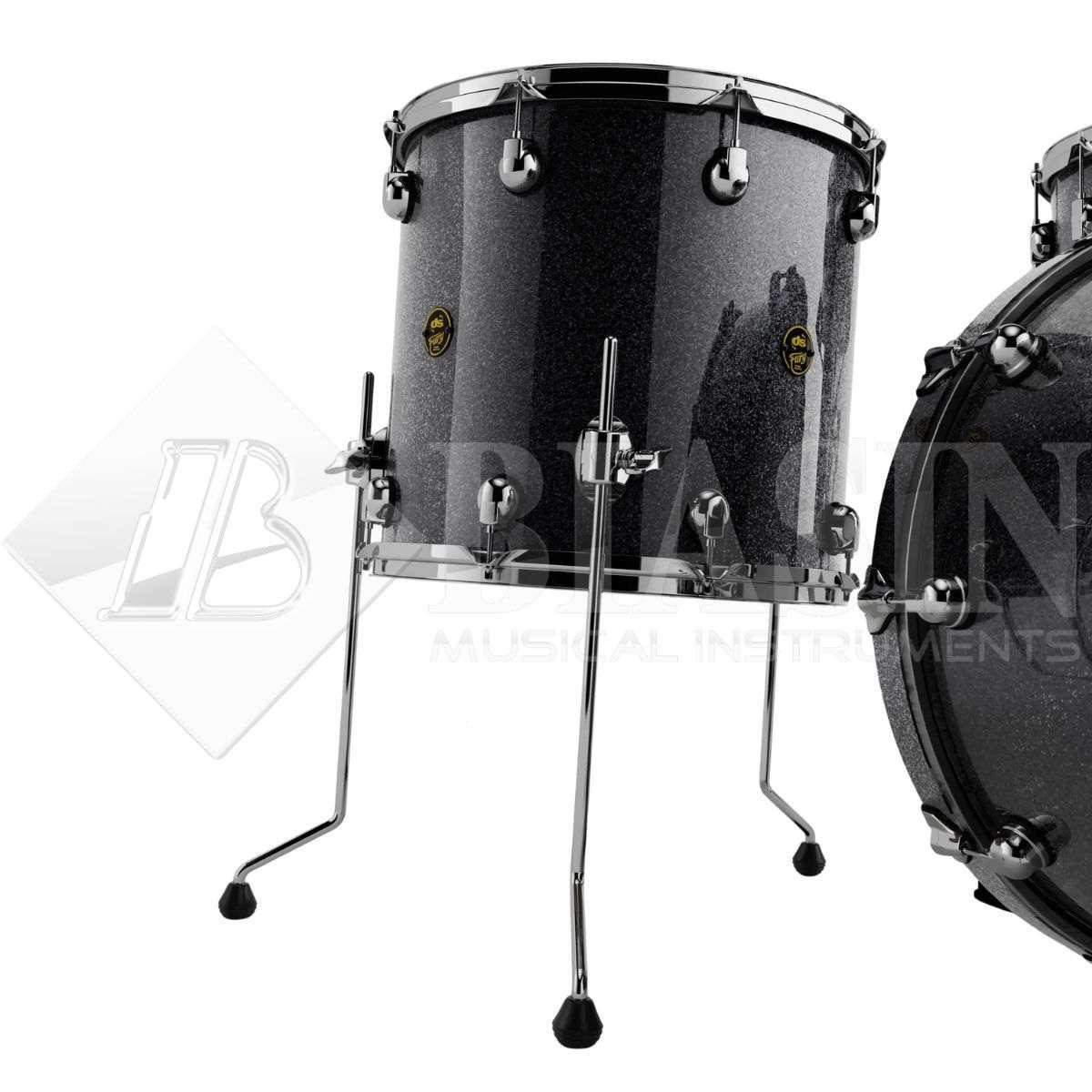 DS DRUM Fury Studio Kit Maple Shell Pack 4 pezzi Anthrax Black Sparkle Lacquer 22/10/12/16