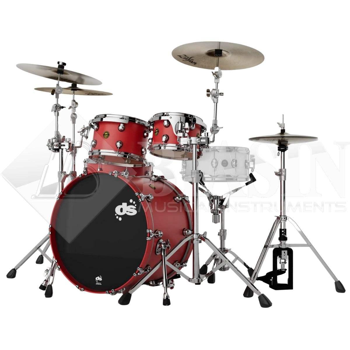DS DRUM Fury Studio Kit Maple Shell Pack 4 pezzi Fire Red Matte Lacquer 22/10/12/16