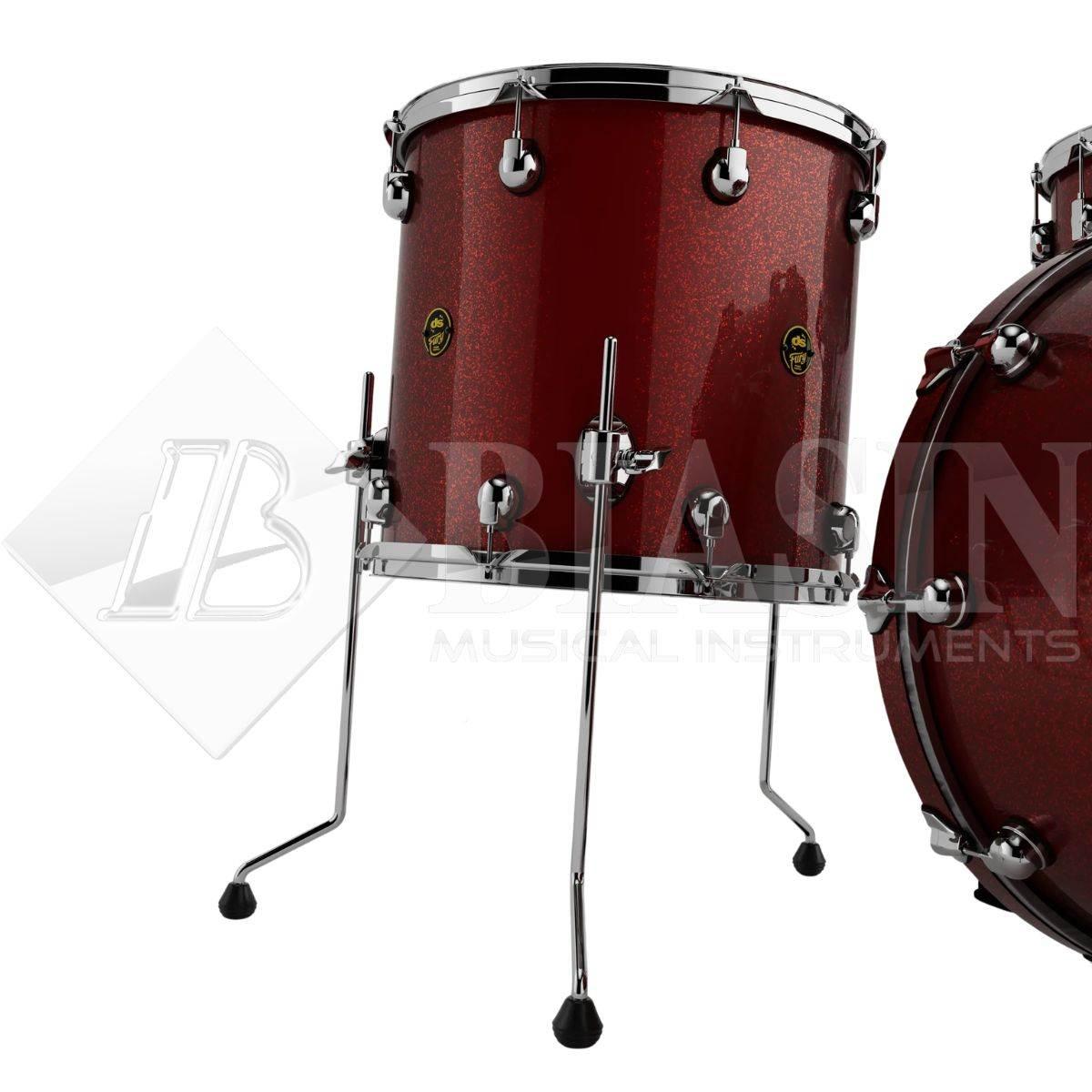 DS DRUM Fury Studio Kit Maple Shell Pack 4 pezzi Red Sparkle Lacquer 22/10/12/16
