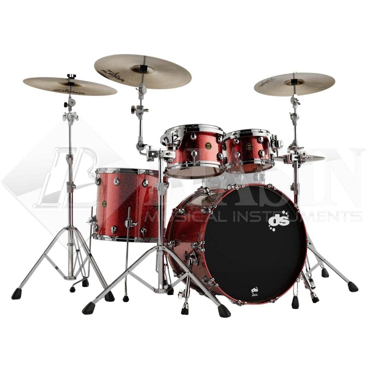 DS DRUM Fury Studio Kit Maple Shell Pack 4 pezzi Red Sparkle Lacquer 22/10/12/16