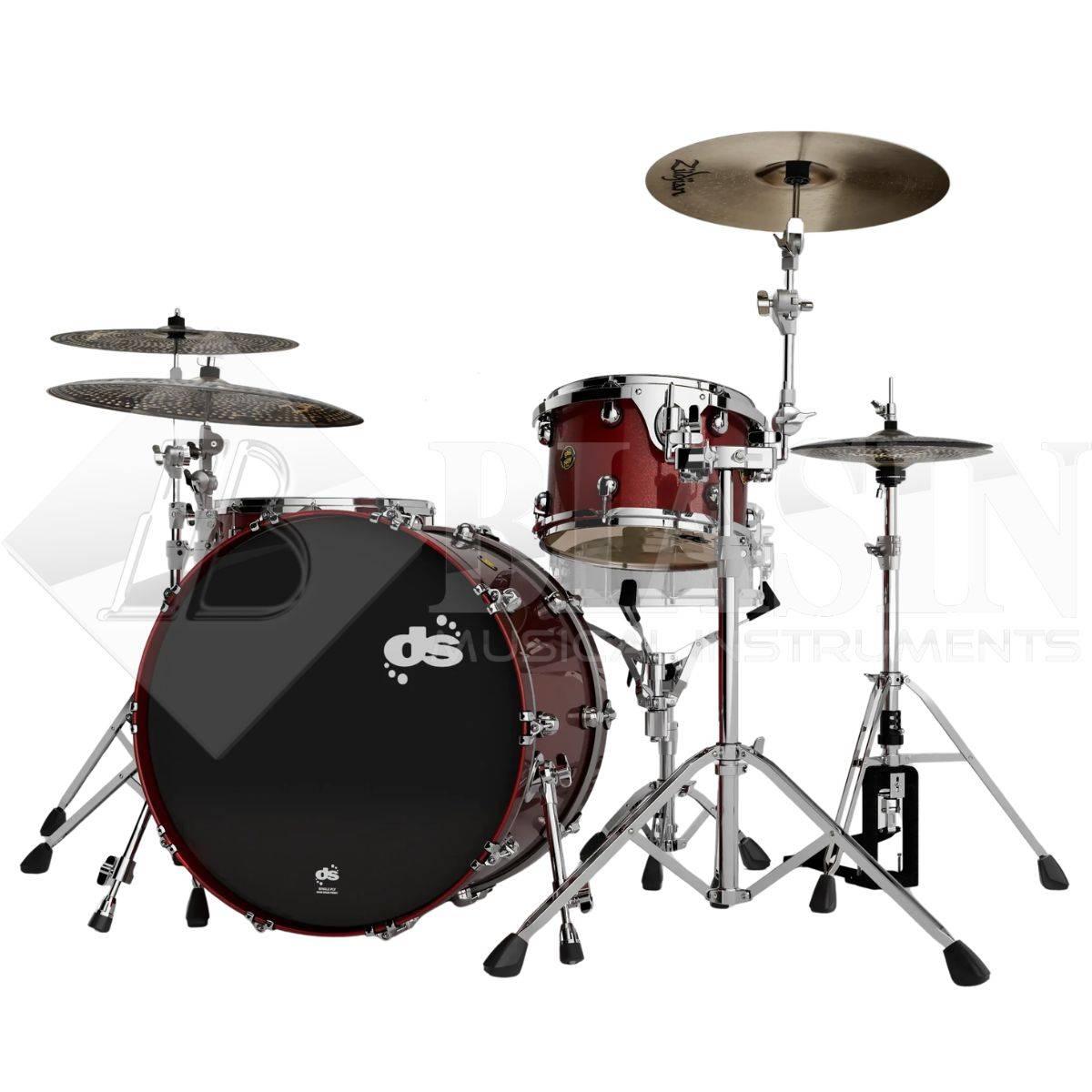 DS DRUM Fury Rock Kit Maple Shell Pack 3 pezzi Red Sparkle Lacquer 24/13/16