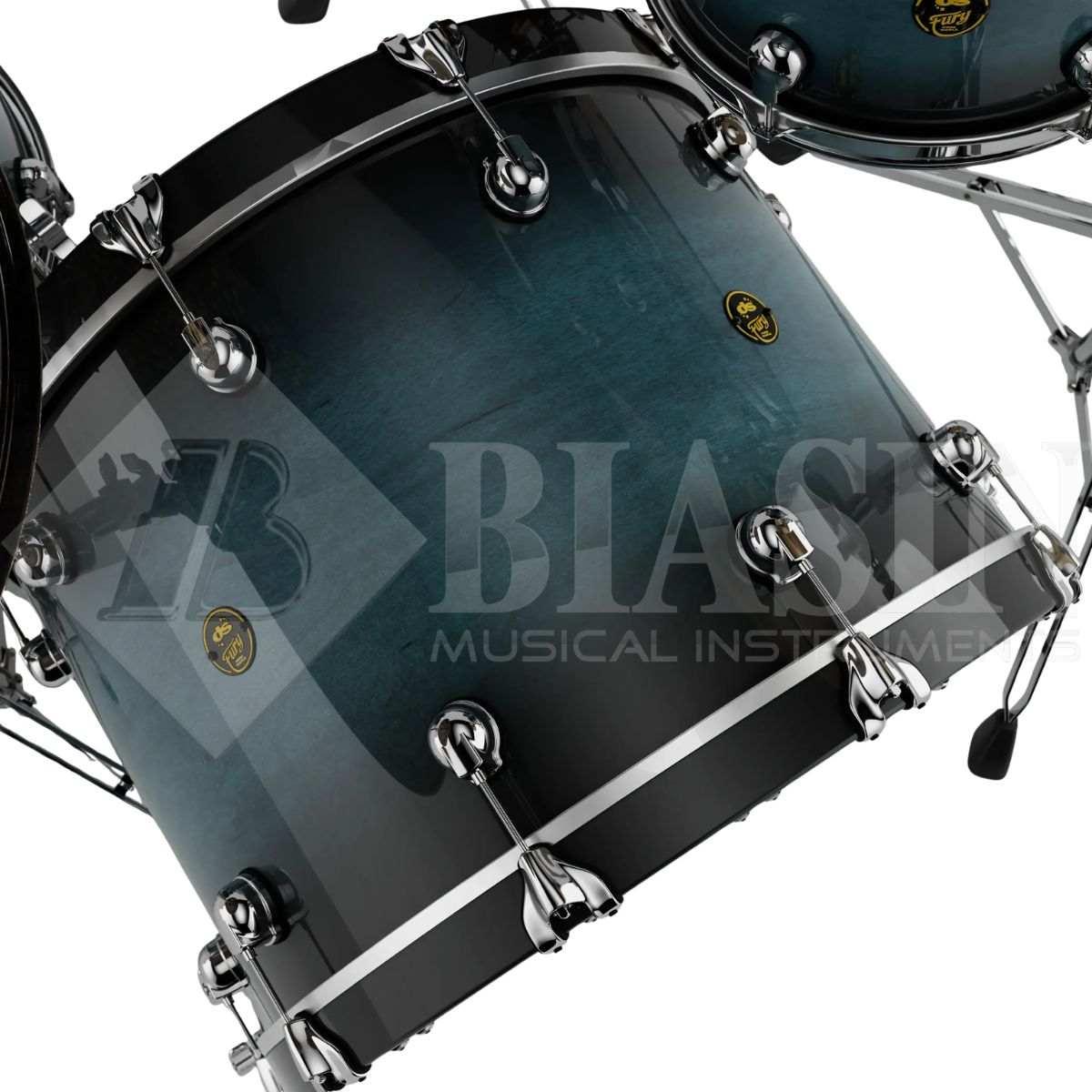 DS DRUM Fury Rock Kit Maple Shell Pack 3 pezzi Petrol Burst Lacquer 24/13/16