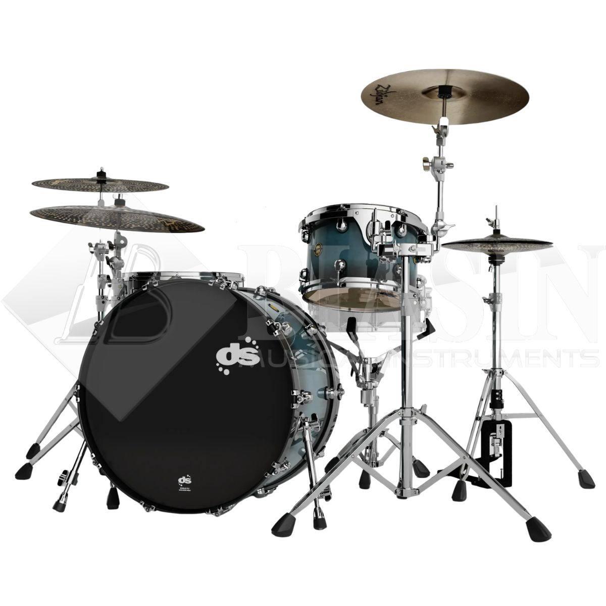 DS DRUM Fury Rock Kit Maple Shell Pack 3 pezzi Petrol Burst Lacquer 24/13/16