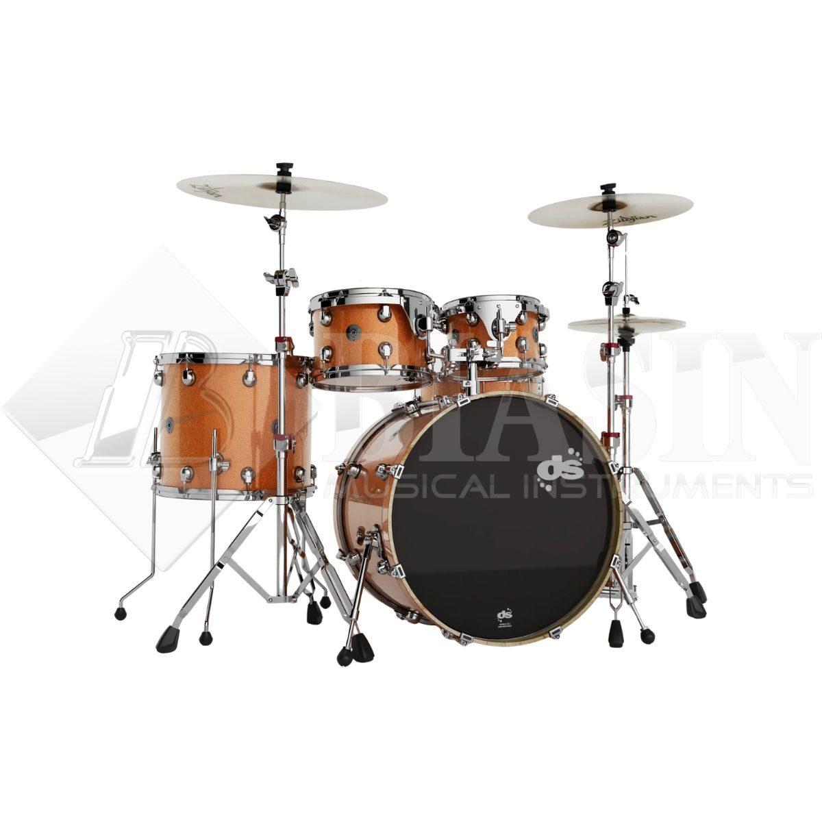 DS DRUM GrooveMaster Studio Kit Birch 5 pezzi Orange Galaxy Wrap 22/10/12/16/14SD + Hardware 300 Series