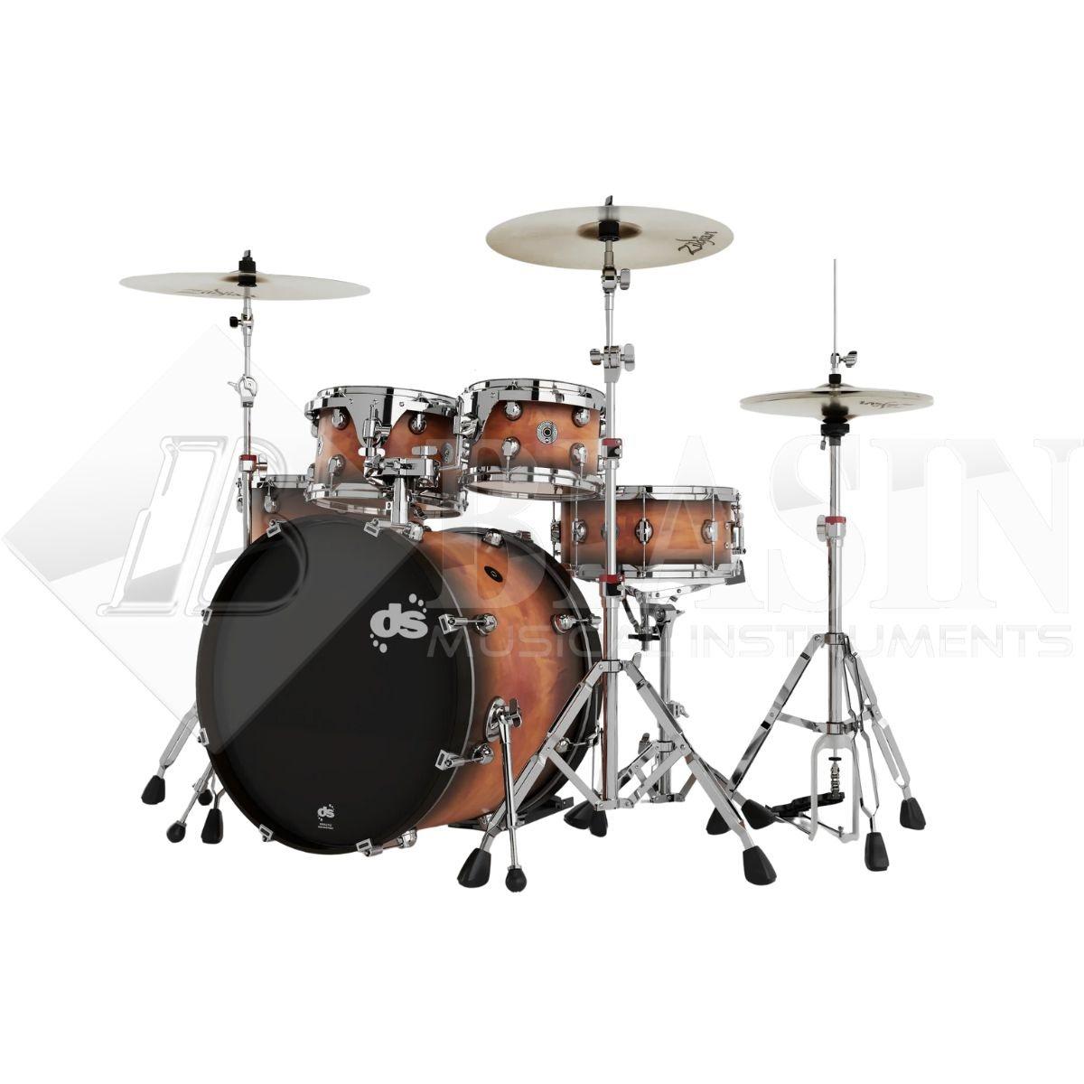 DS DRUM GrooveMaster Studio Kit Birch 5 pezzi Amber Burst 22/10/12/16/14SD + Hardware 300 Series