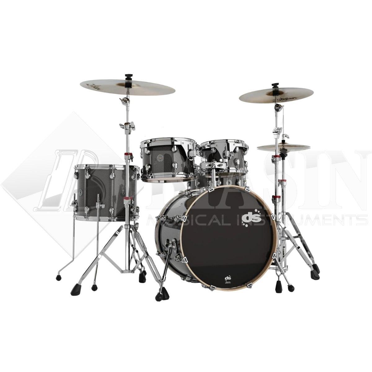 DS DRUM GrooveMaster Club Kit Birch 5 pezzi Black Galaxy Wrap 20/10/12/16/14SD + Hardware 300 Series