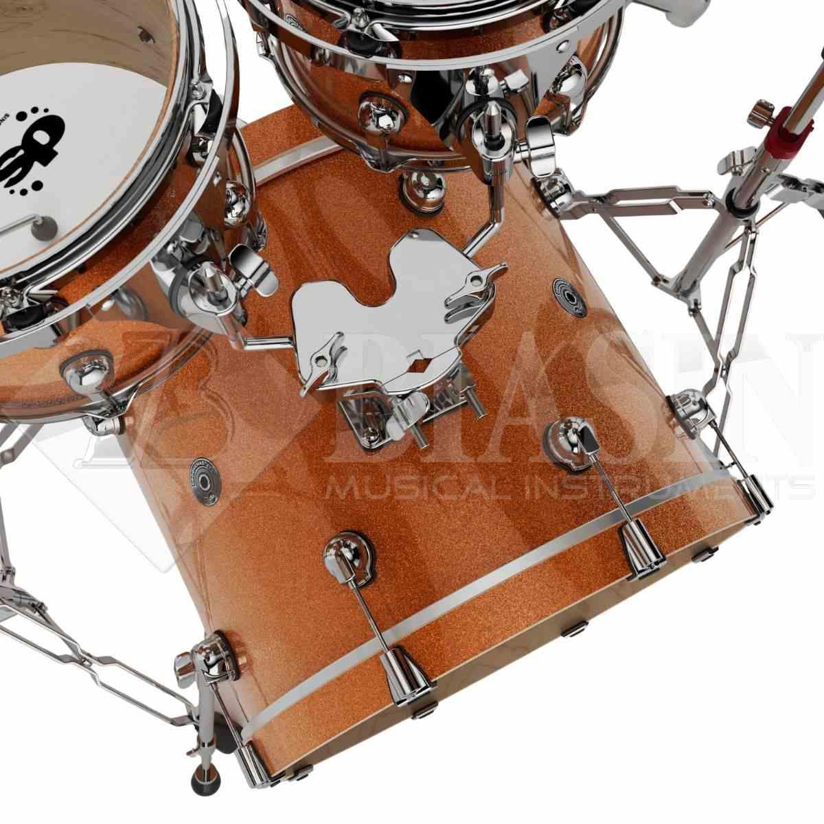 DS DRUM GrooveMaster Club Kit Birch 5 pezzi Orange Galaxy Wrap 20/10/12/16/14SD + Hardware 300 Series